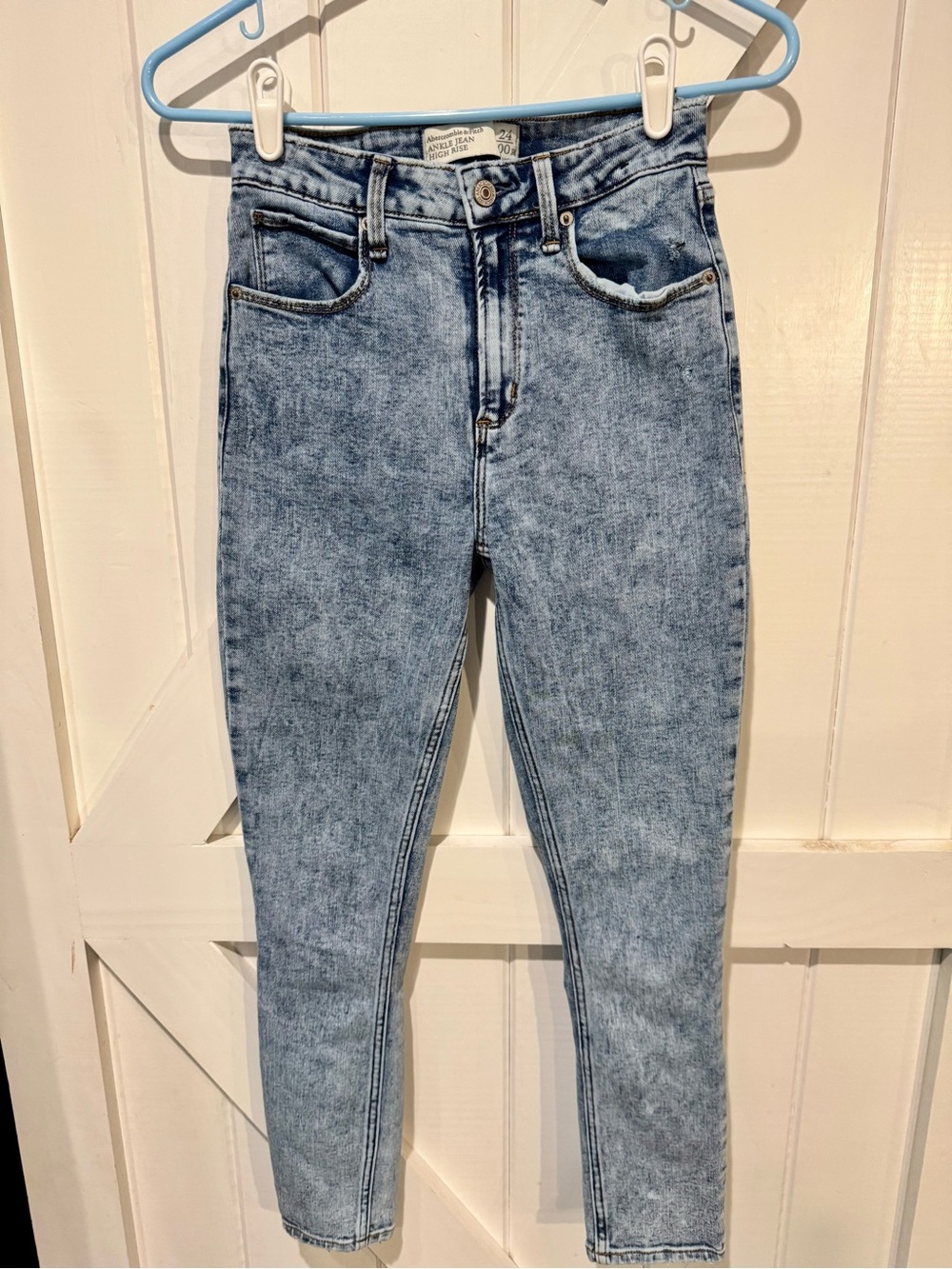 Abercrombie & Fitch High Rise Ankle Jeans Light Wash Skinny Jeans Size 24